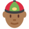 Man With Chinese Cap - Medium Black emoji on Twitter